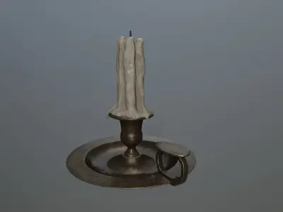 Candlestick candle Low-poly 3D model