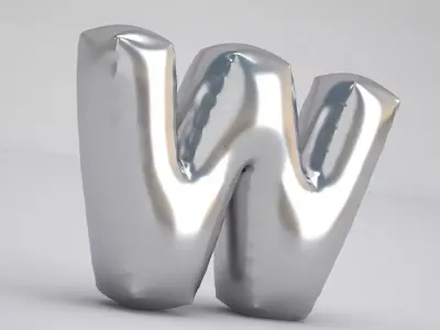 W Balloon Silver 3D model