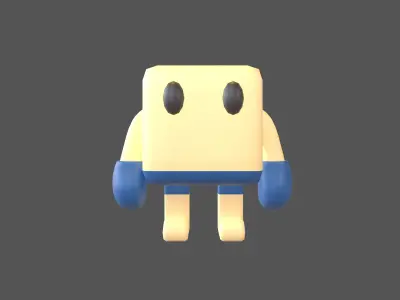 Cube Character 00003 Boxer Blue Low-poly 3D model
