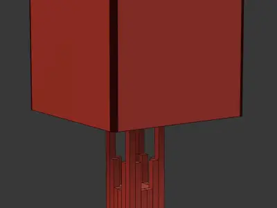 Square Pair of table Lamp by LA Studio  3D model