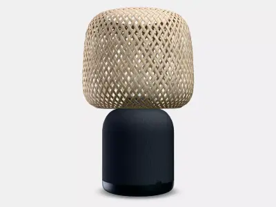 SYMFONISK Speaker lamp w Wi-Fi bamboo shade Low-poly 3D model