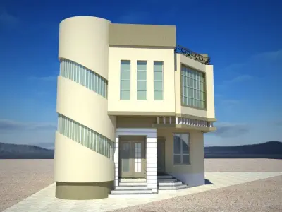 Modern Villa A136  3D Renders  DWG CAD Plan 3D model
