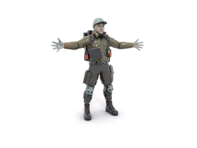 Practical Robot Maintenance Technician 3D Character Low-poly 3D model