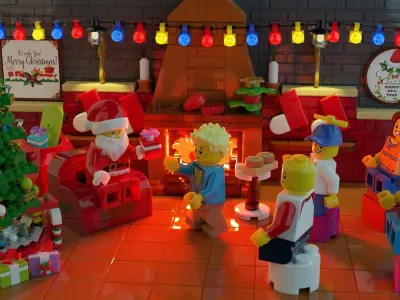 Lego Santa Scene 3D model