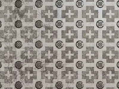 White Weared Metal Plate PBR Seamless Texture