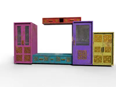 Old Modern Furniture 3D Model Terror Low-poly 3D model