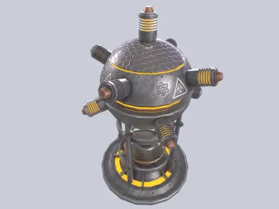 Nuclear reactor Low-poly 3D model purchase