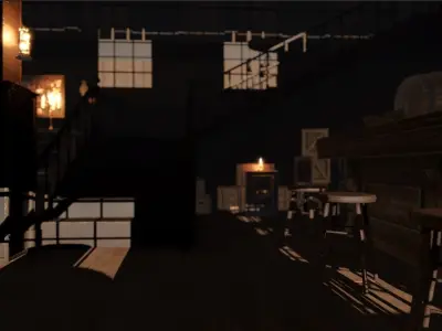 Wild West Saloon Interior Low-poly 3D model