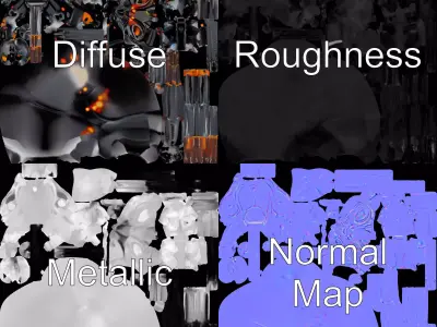 Futuristic Black Ant model pack Low-poly 3D model