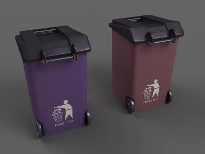 Garbage can garbage bin public facilities city  3D model