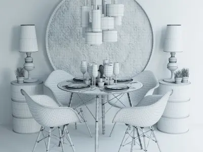 Loft design set 3D model