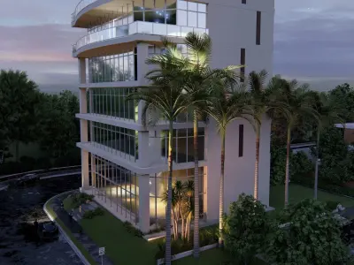 Office Highrise Building Low-poly 3D model