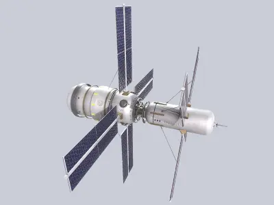 Sci fi Satellite Low-poly 3D model