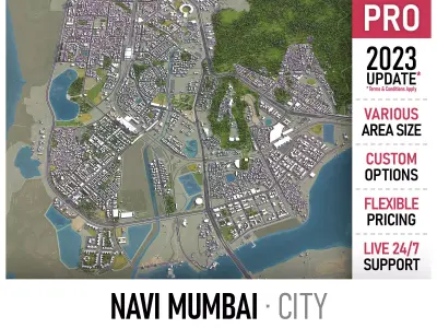 Navi Mumbai Low-poly 3D model