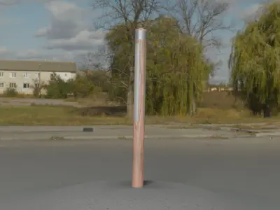 Wooden Lamp-Column 22 - Low-Poly Street-Light Set-9 Low-poly 3D model