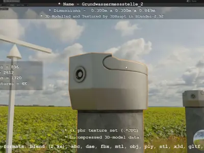 Groundwater monitoring well 2 version 2  Low-poly 3D model