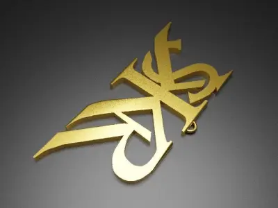 Pendant gold logo 3D print model