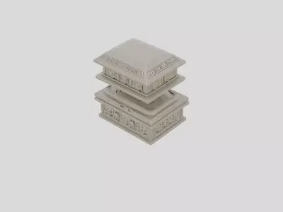 Ancient Stone Sarcophagus for 3D print Low-poly 3D model