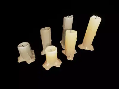 Candles Pack Low-poly 3D model