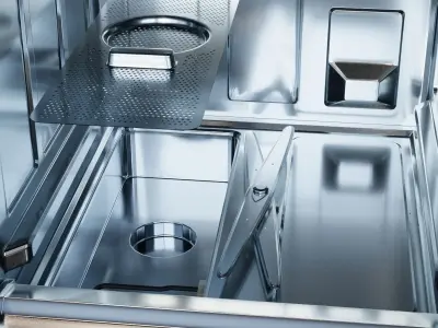 Dishwasher stainless steel with glass door 3D model