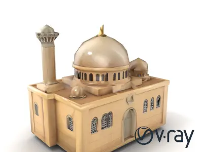 Symmetrical Mosque Arch Design model pack Low-poly 3D model
