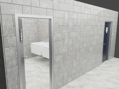 LOWPOLY AND PBR RESTROOM TOILLET 3D MODEL Low-poly 3D model