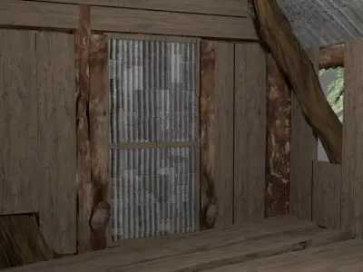 Tree house Low-poly 3D model