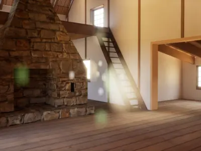 Little House on the Prairie Low-poly 3D model