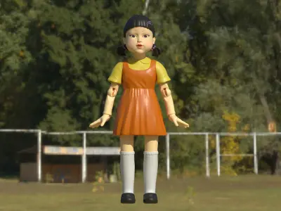 The murder Doll in the Squid Game 3D model
