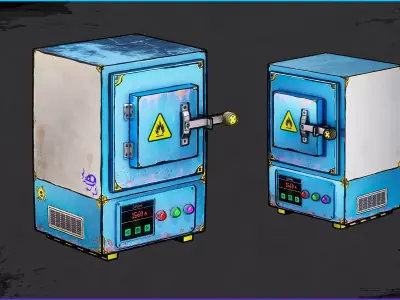 Stylized Lab Furnace Low-poly 3D model