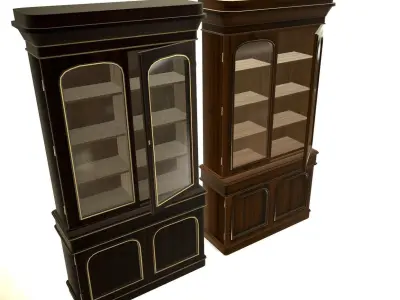 Antique bookcase Low-poly 3D model