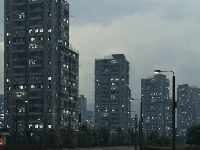 Cyber City Low-poly 3D model