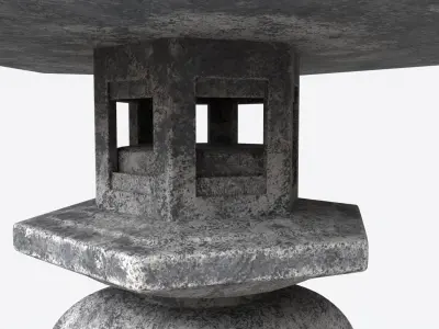 Japanese Stone Garden Lantern 02 3D model