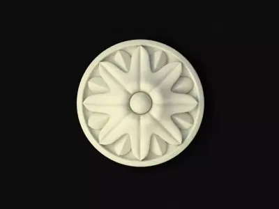 rosette bowl with flower 3D model