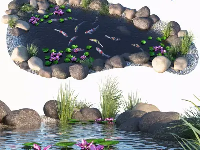 Koi fish -  Koi aquarium 3D model