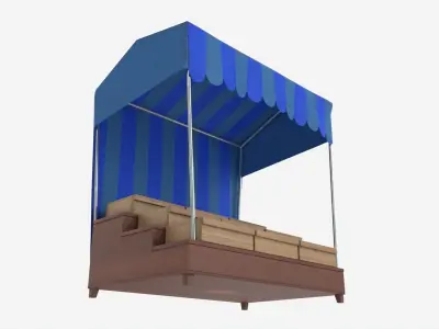 Market Fair Stall with Canopy 04 3D model