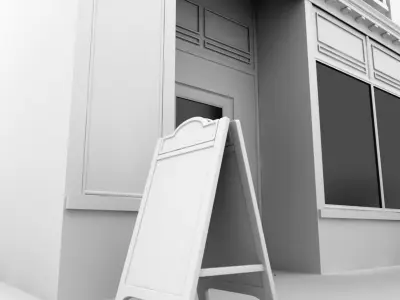 Main Street Shop Scene 3D model