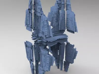 Alien Ship pyramid design 2 3D model