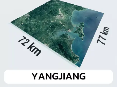 Yangjiang China City Landscape 3D Model 3D model