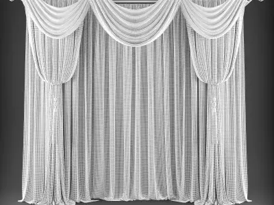 Curtain curtains Low-poly 3D model get