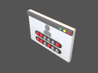 Website Login Incorrect Password Icon v1 003 Low-poly 3D model