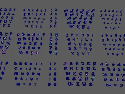 Stylish letters A to Z Low-poly 3D model