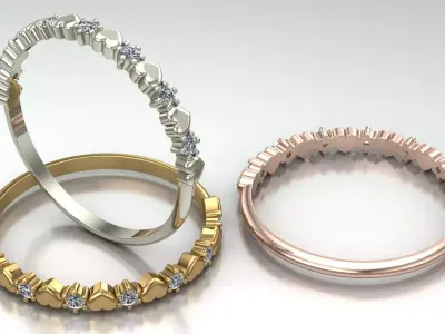Women is heart shaped ring 3D print model