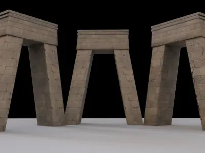 Ancient Gate pharoh 3d model Low-poly 3D model