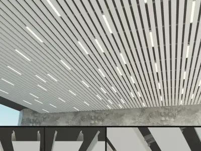 Suspended ceiling rack and pinion 8 Low-poly 3D model