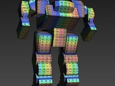 Humanoid Mech Low-poly 3D model