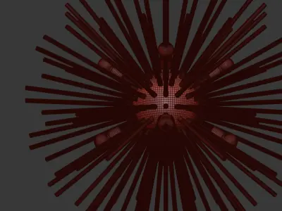 Andromeda Large Chandelier in Brass 3D model