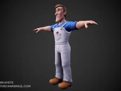 Man Builder Low-poly 3D model