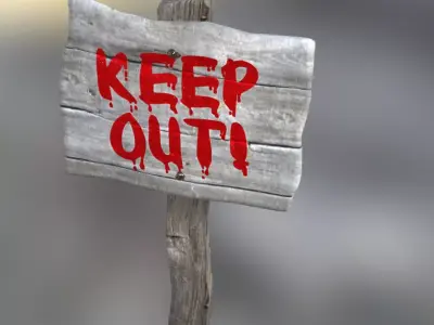 no trespassing sign 3D model