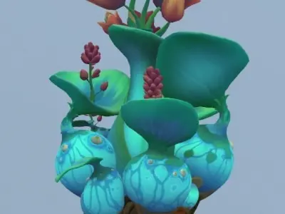 Hand paint Flower 3D model